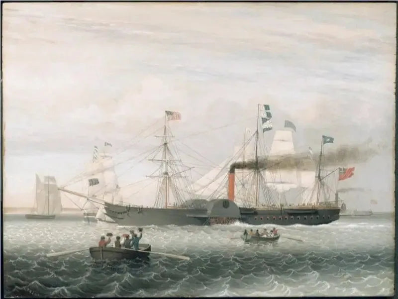 Le Britannia entrant dans le port de Boston - Fitz Henry Lane