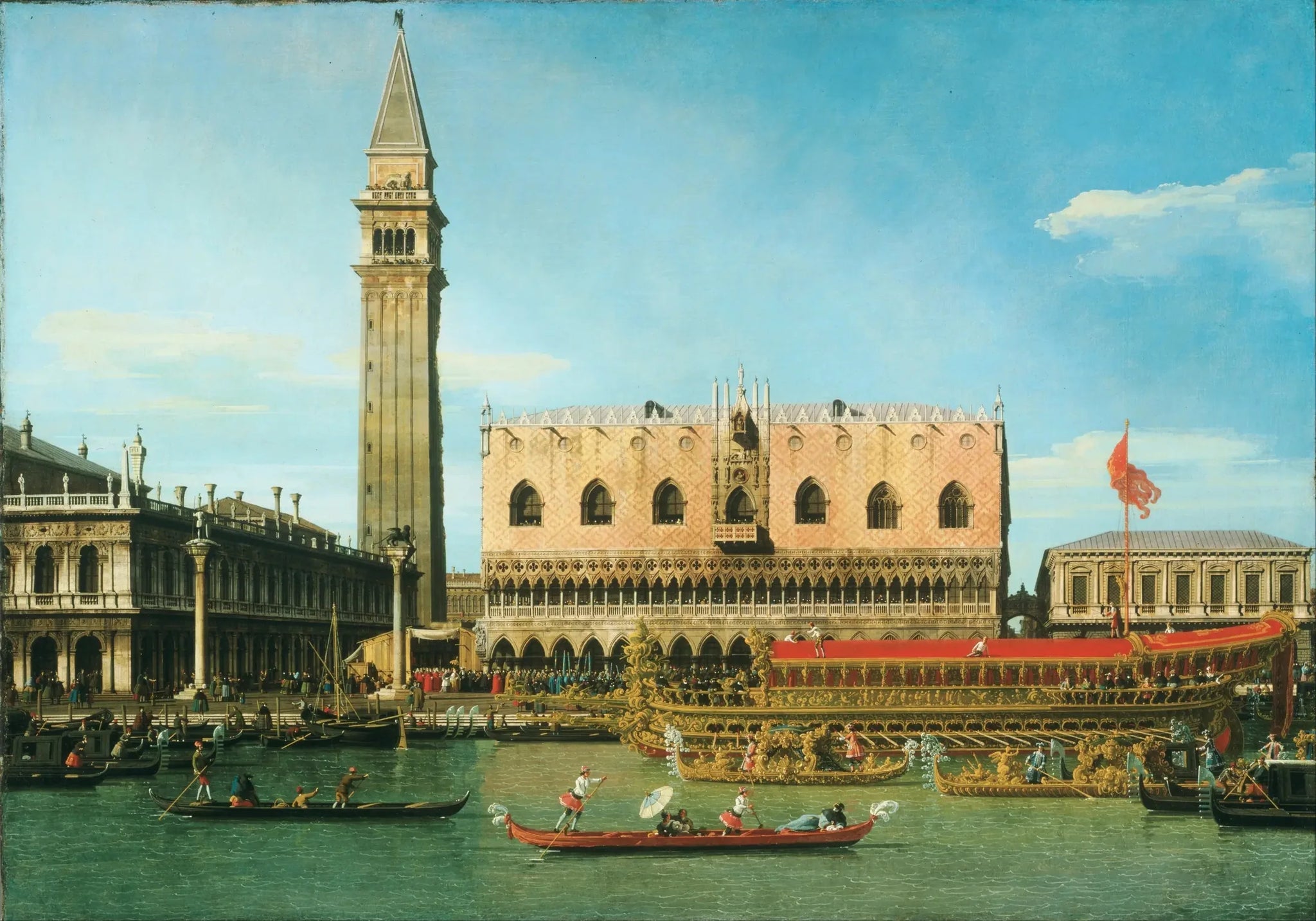 Le Bucentaure au Môle le jour de l'Ascension - Canaletto image 1 reproduction artisanale de tableau