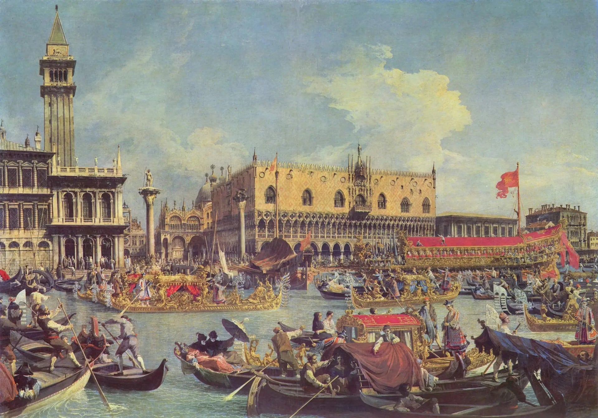 Le Bucentaure retournant au Môle le jour de l'Ascension - Canaletto image 1 reproduction réalisée par Alpha Reproduction