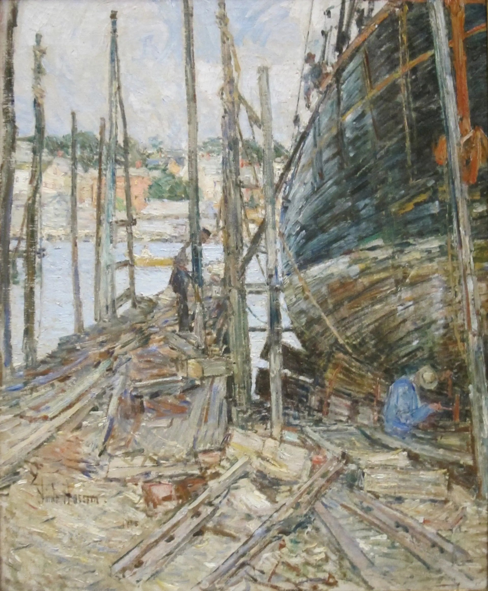 Le calfeutrant - Childe Hassam image 1 reproduction de peinture à l’huile