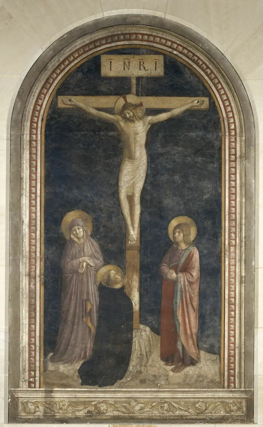 Le Calvaire avec saint Dominique en prière - Fra Angelico image 1 reproduction artisanale de tableau