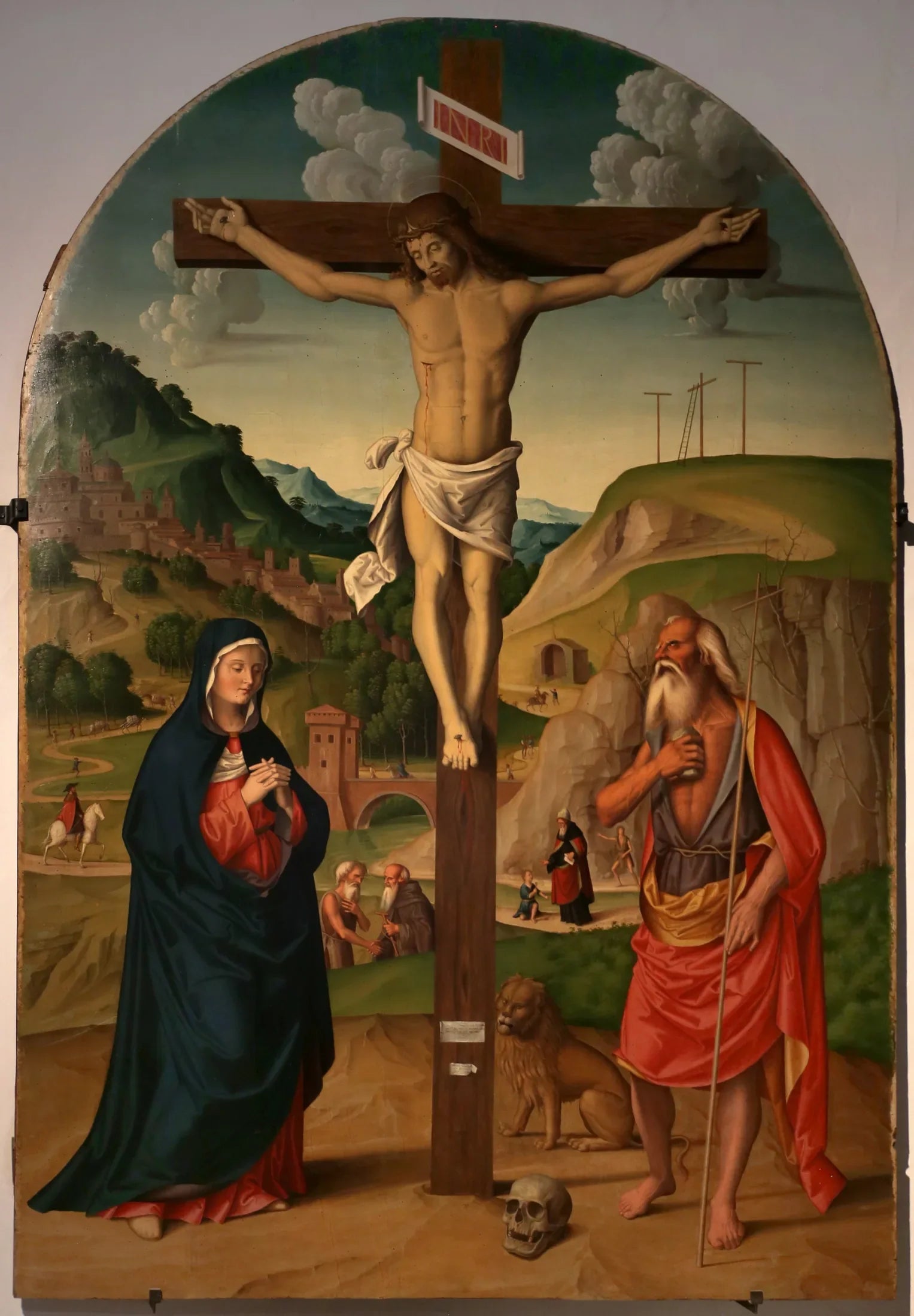 Le Calvaire avec saint Jérôme pénitent - Marco Palmezzano image 1 reproduction artisanale de tableau