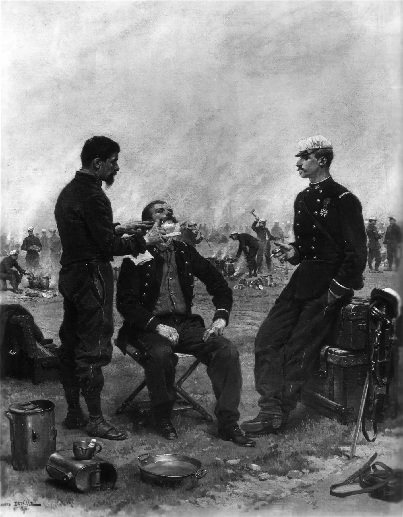 Le Camp Barber - Édouard Detaille image 1 copie de tableau peinte à la main