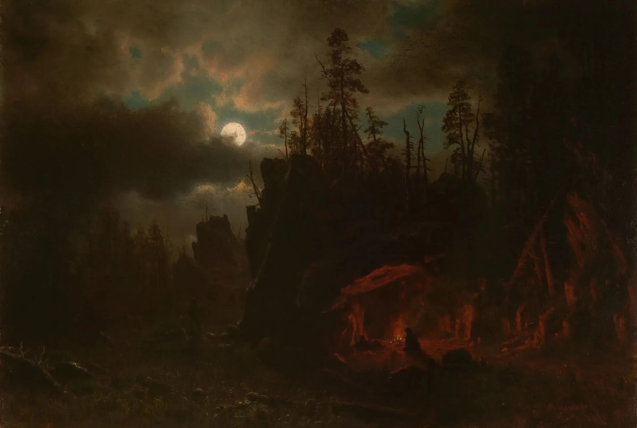 Le camp des trappeurs - Albert Bierstadt image 1 reproduction réalisée par Alpha Reproduction