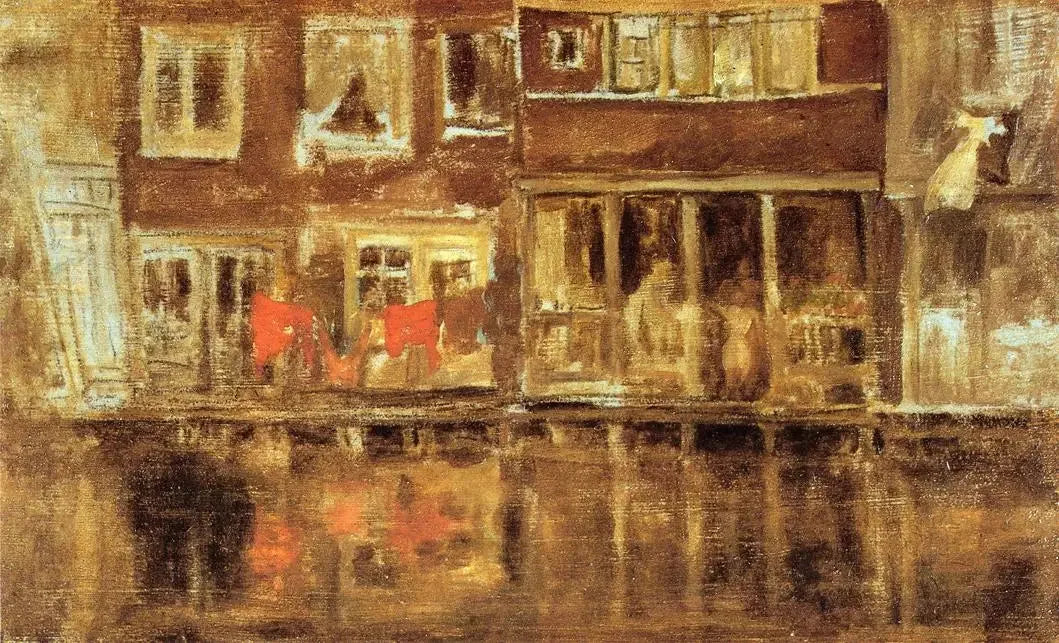 Le canal d'Amsterdam - James Abbott McNeill Whistler image 1 tableau peint à l’huile sur toile