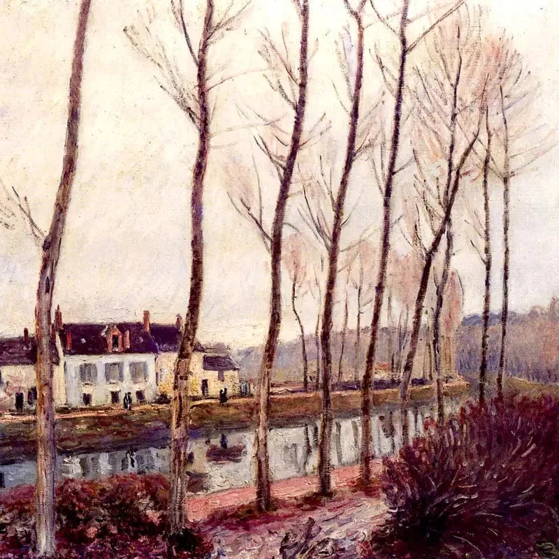 Le canal du Loing en hiver - Alfred Sisley image 1 tableau peint à l’huile sur toile