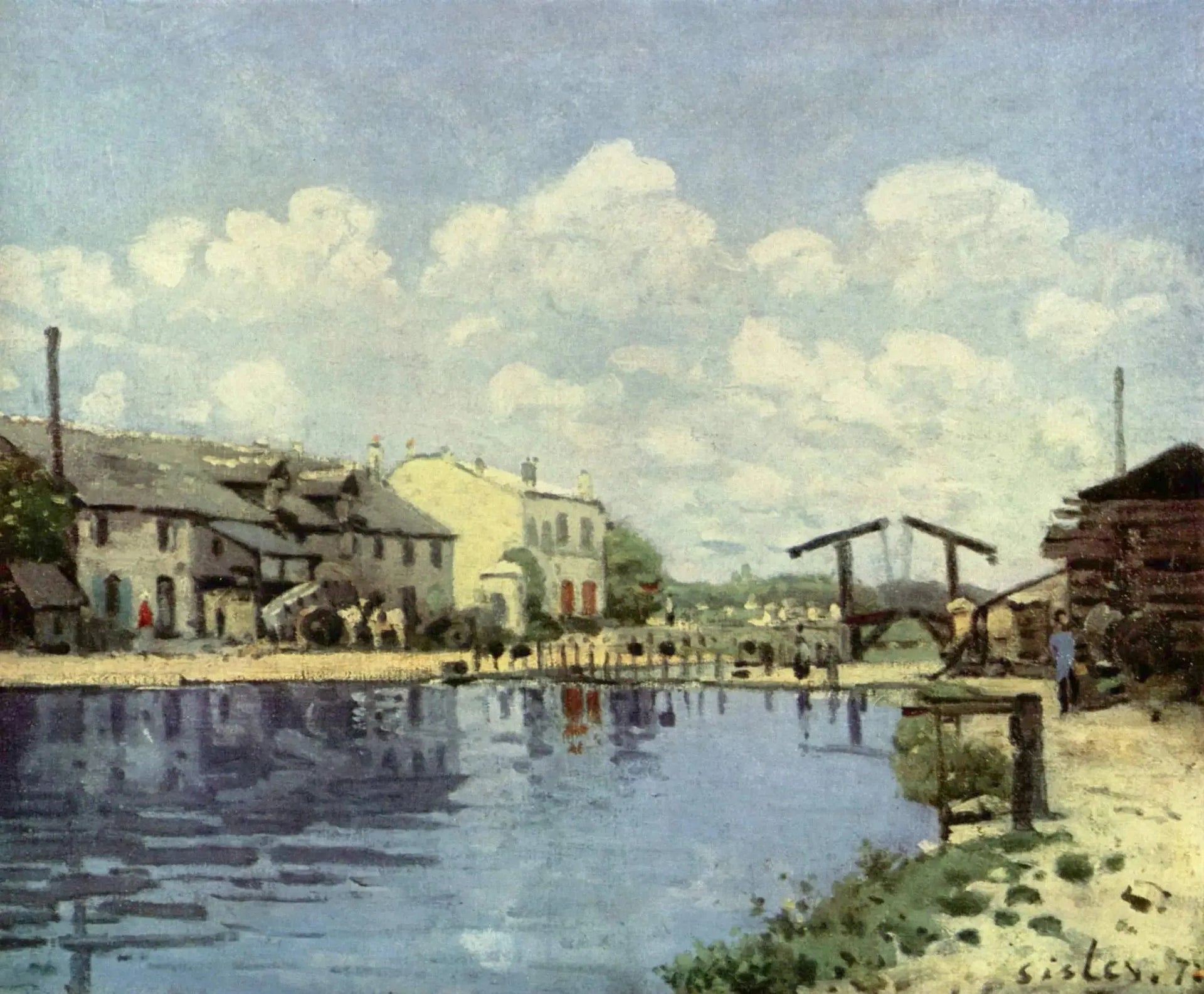 Le Canal Saint-Martin - Alfred Sisley image 1 reproduction artisanale de tableau