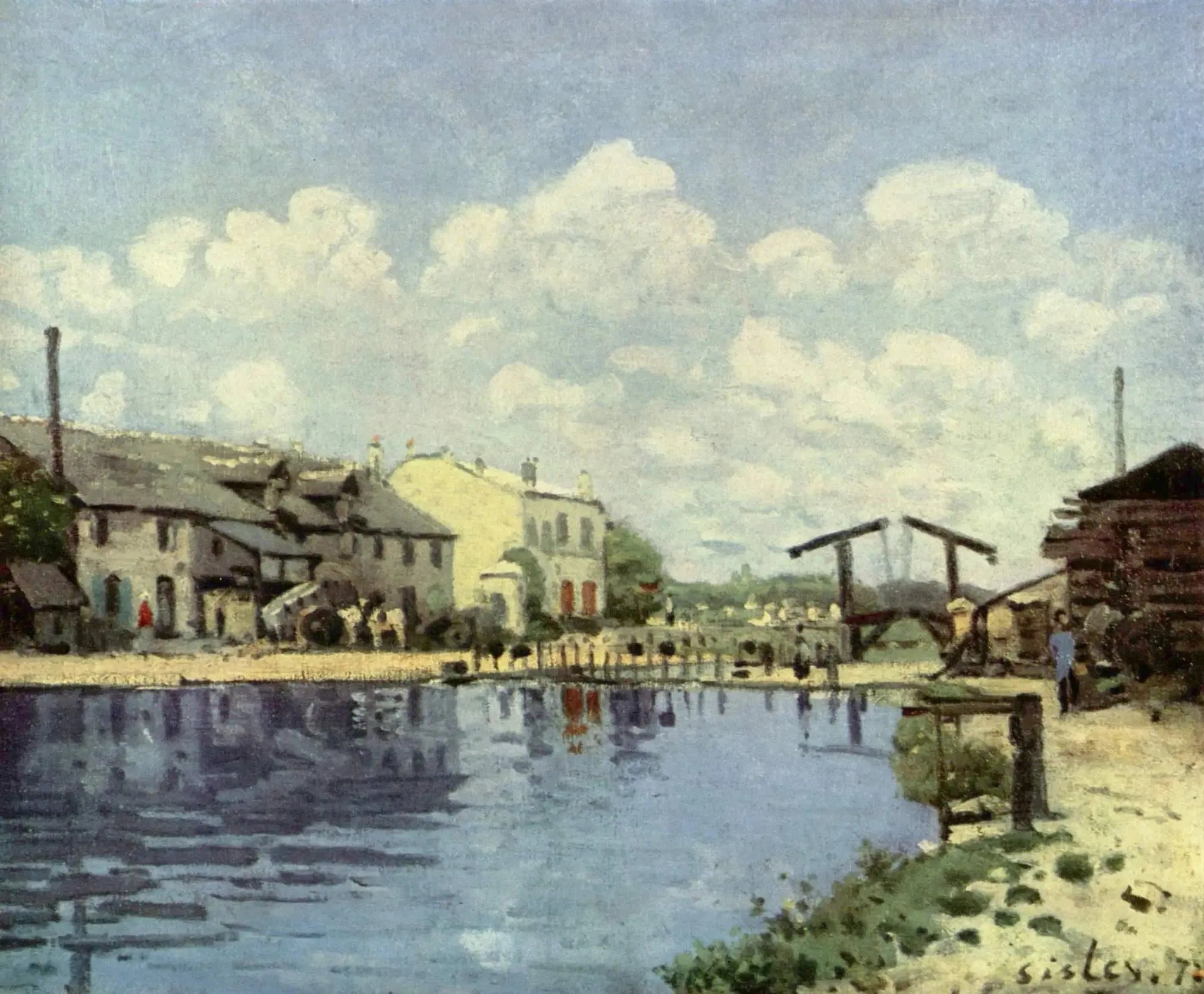 Le Canal Saint-Martin - Alfred Sisley image 1 reproduction artisanale de tableau