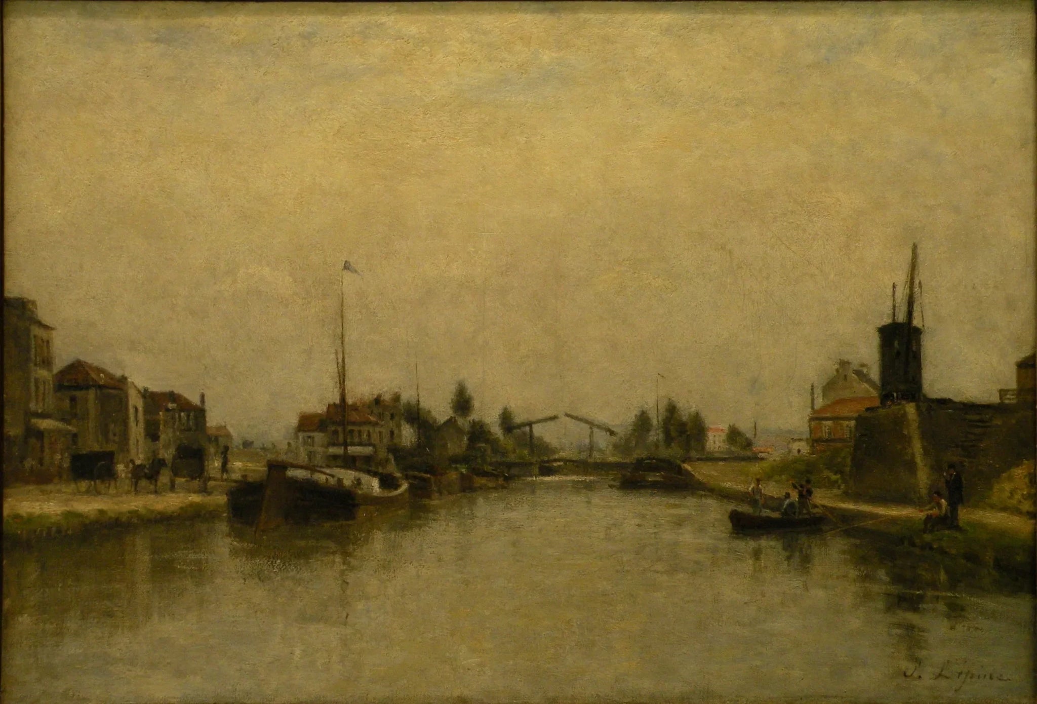 Le Canal Saint-Martin - Stanislas Lépine image 1 reproduction de peinture à l’huile