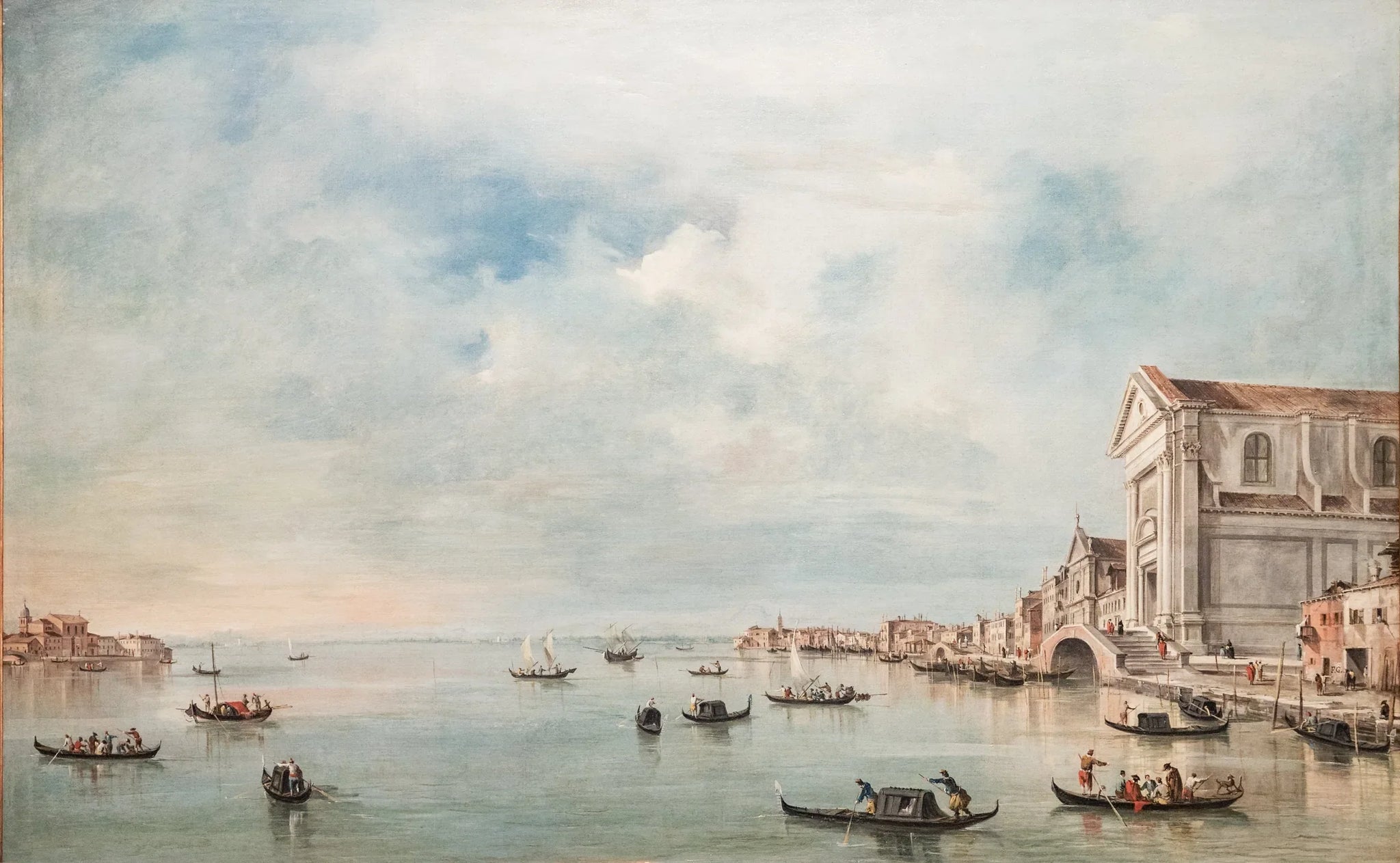 Le Canale della Giudecca avec vue sur les Zattere - Francesco Guardi image 1 copie de tableau peinte à la main