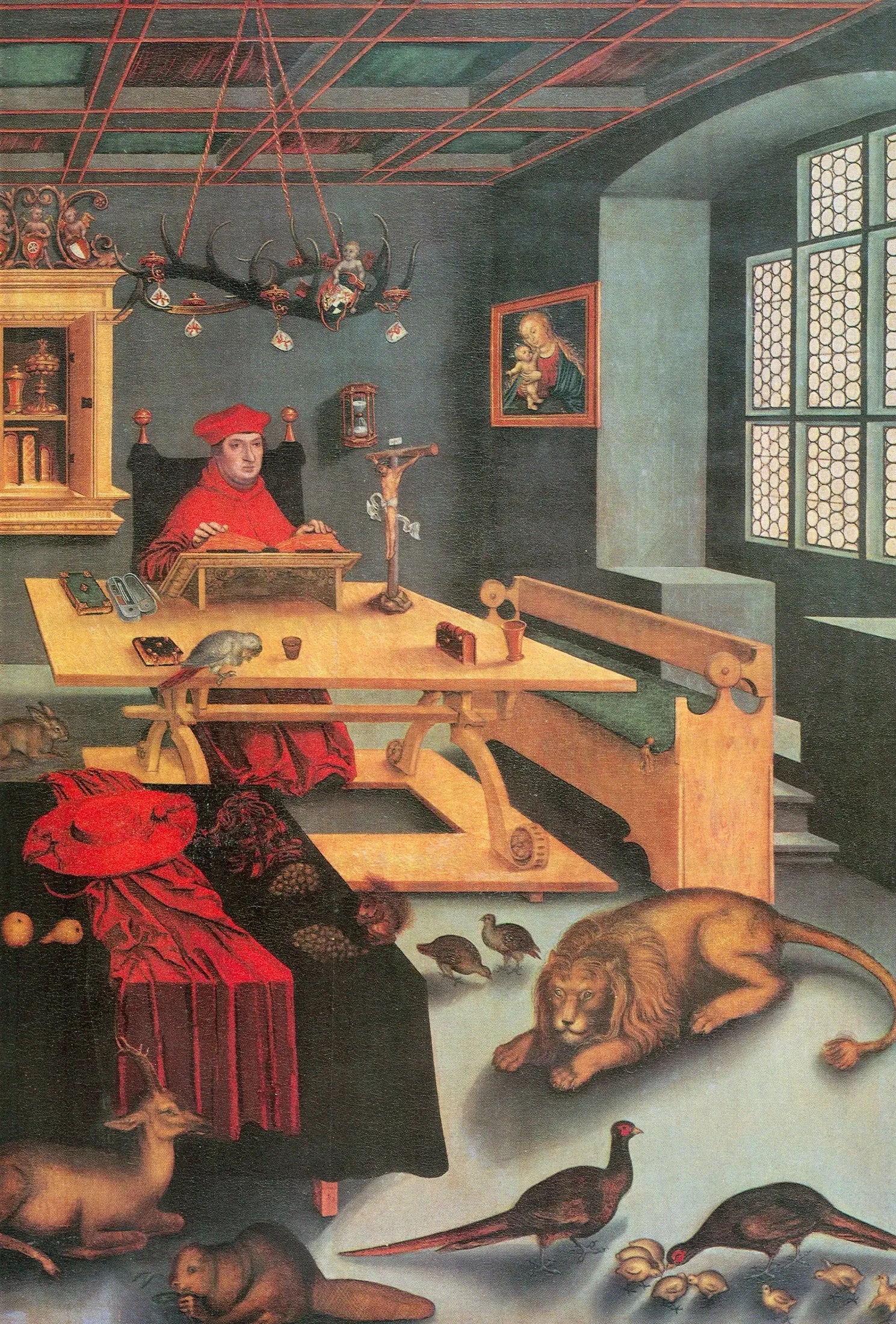 Le cardinal Albrecht de Brandebourg dans le rôle de Saint Jérôme - Lucas Cranach the Elder image 1 reproduction artisanale de tableau