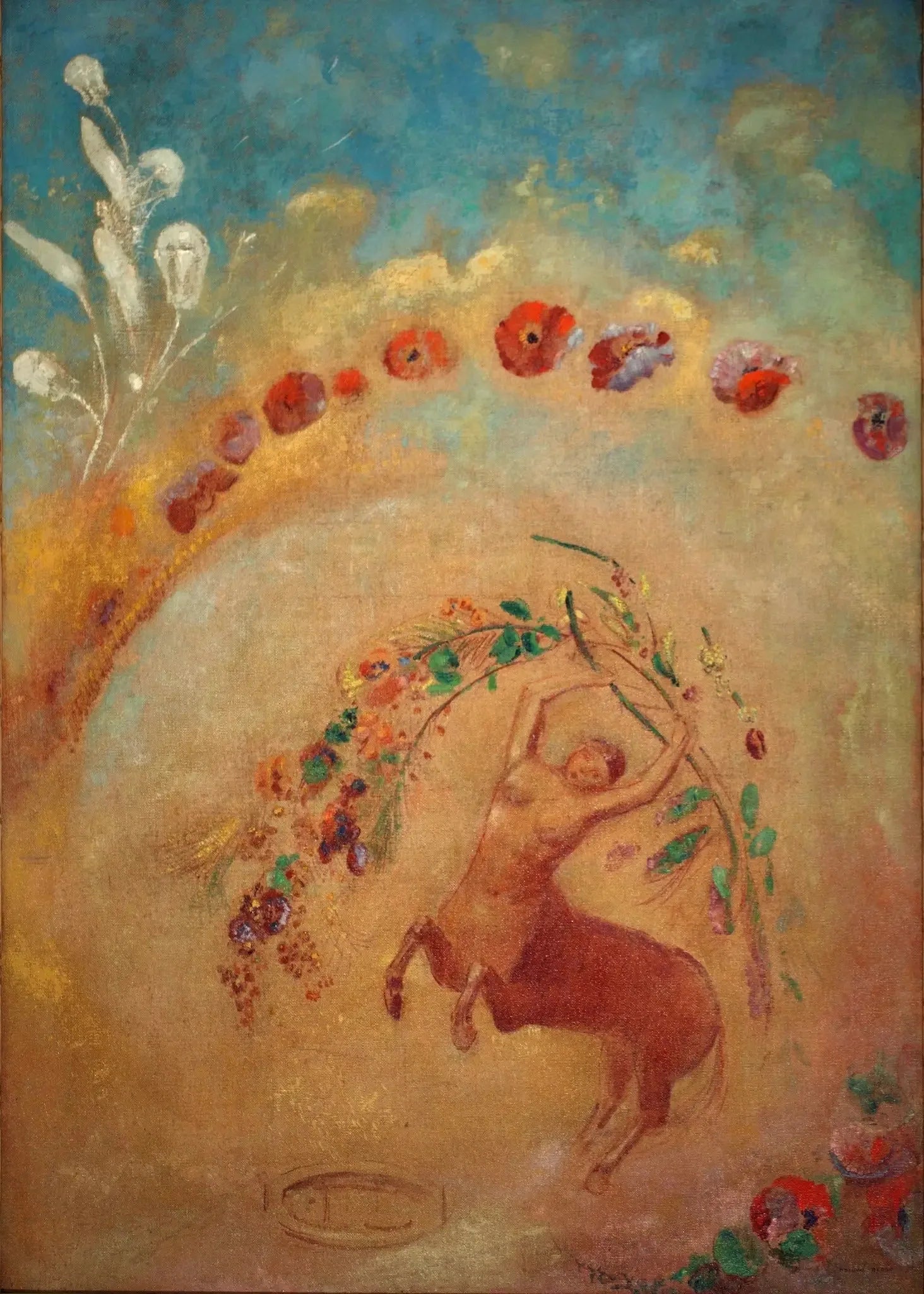 Le Centaure aux coquelicots - Odilon Redon image 1 copie peinte à la main à l’huile
