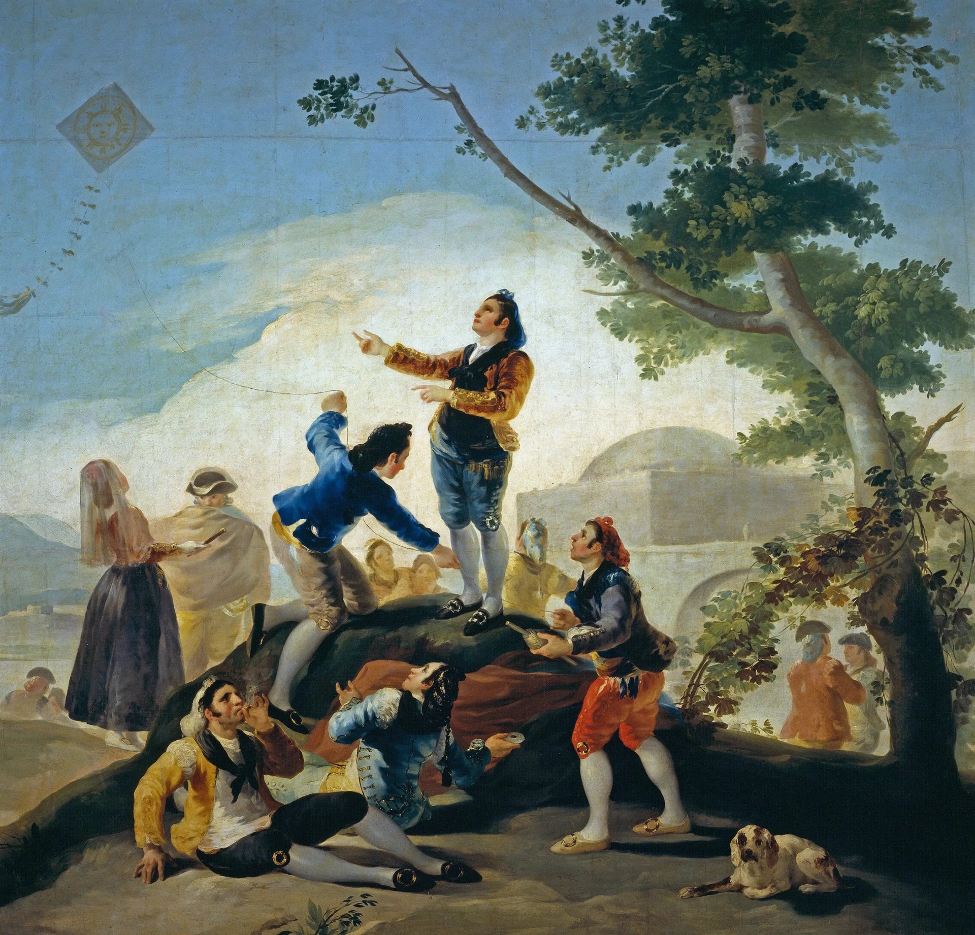 Le Cerf-volant - Francisco de Goya image 1 reproduction de peinture à l’huile