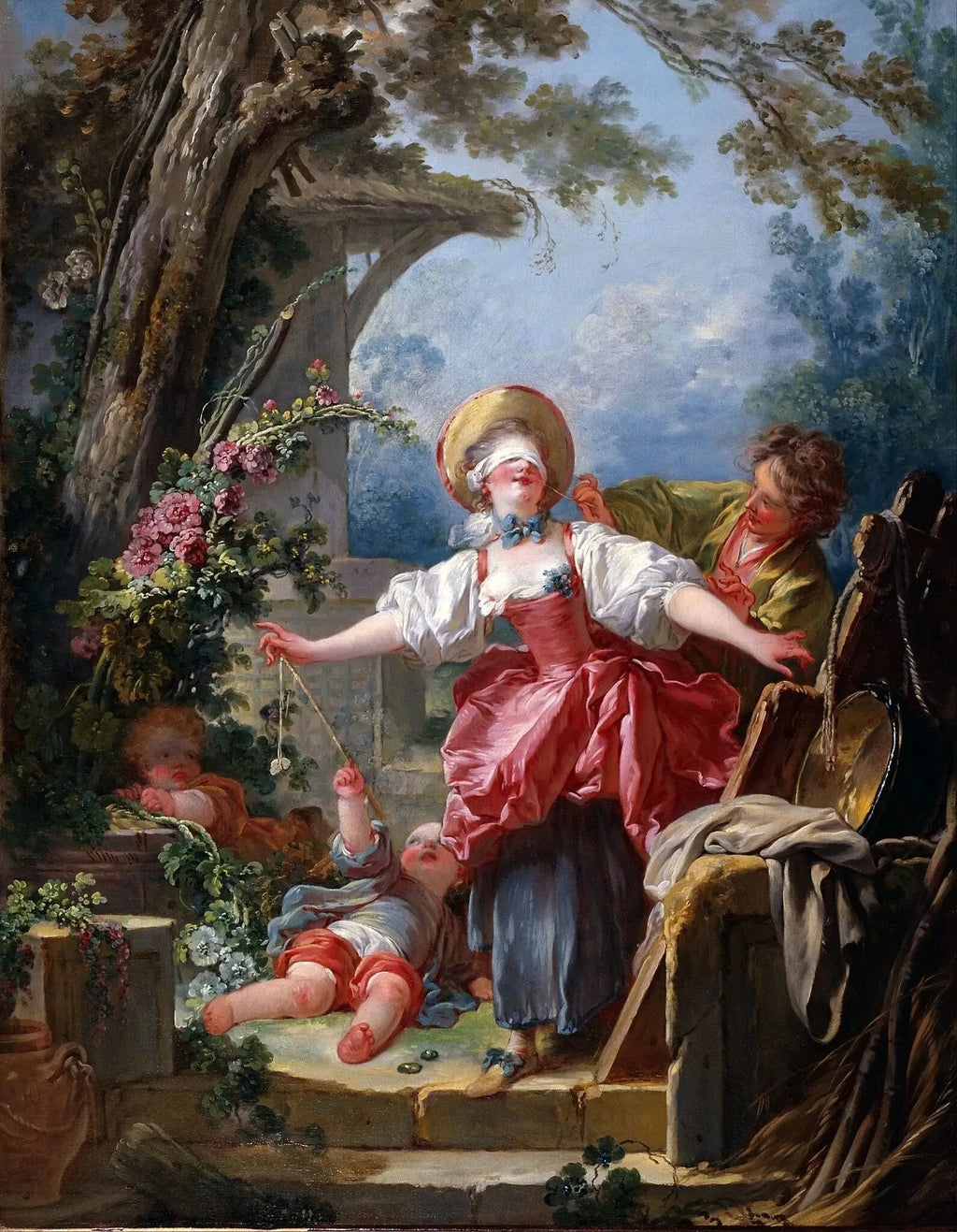 le chamois de l'aveugle - Jean-Honoré Fragonard image 2 reproduction d’œuvre d’art à l’huile