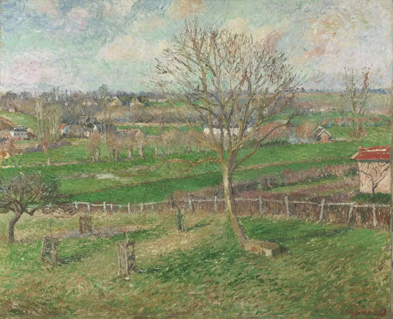 Le Champ et le Grand Noyer en hiver, Eragny - Camille Pissarro