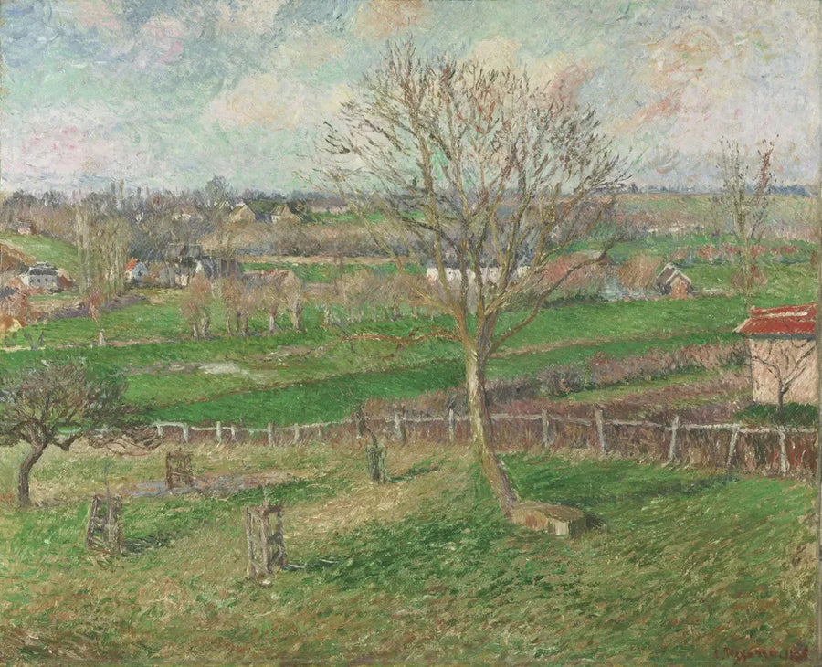 Le Champ et le Grand Noyer en hiver, Eragny - Camille Pissarro