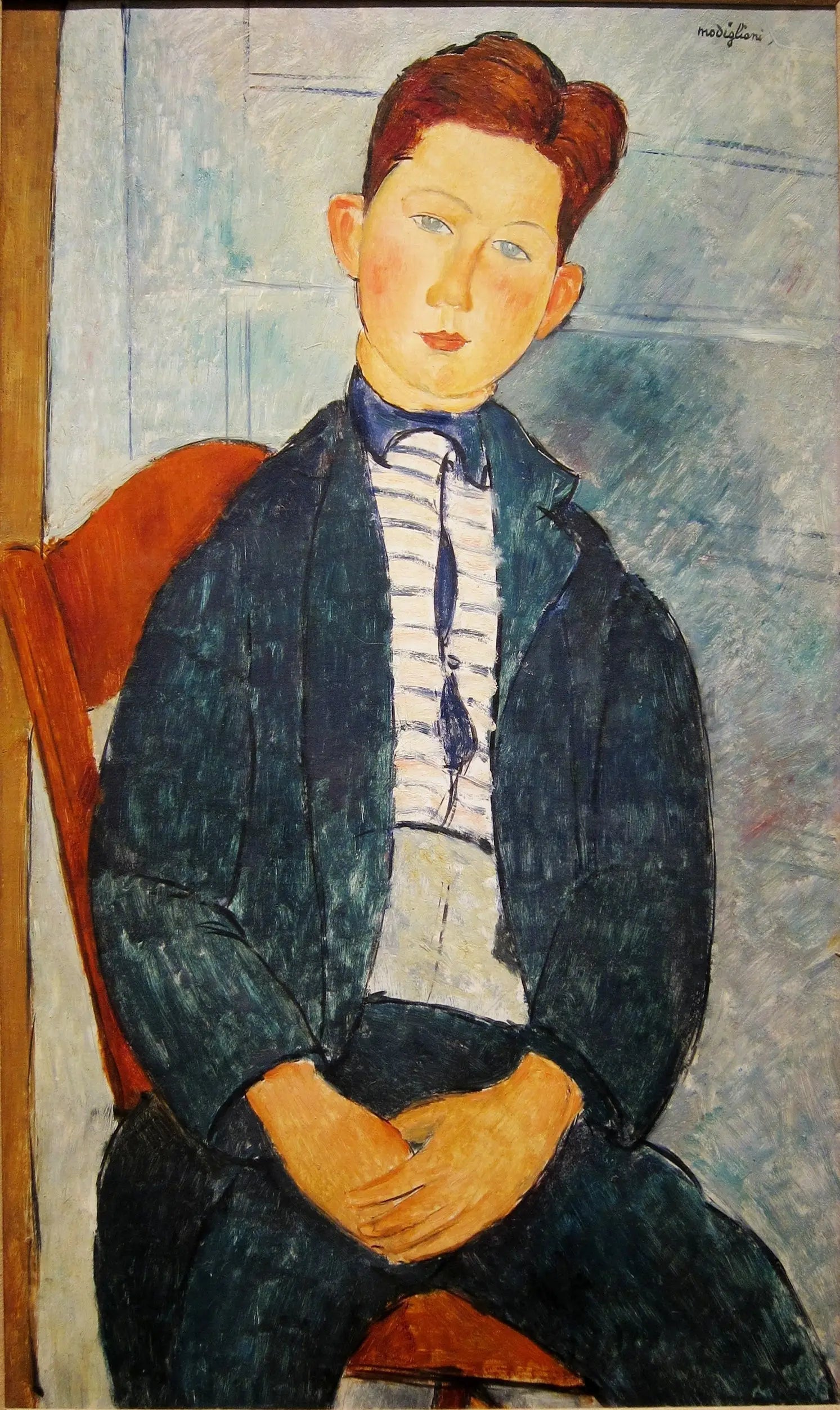 Le Chandail rayé - Amedeo Modigliani image 1 copie de tableau peinte à la main