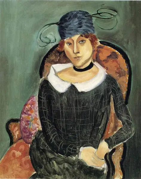 Le chapeau en plumes d'autruche - Henri Matisse image 1 reproduction artisanale de tableau