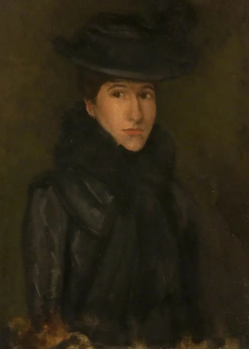 Le Chapeau Noir - Mademoiselle Rosalind Birnie Philip ; 1900-1902 - James Abbott McNeill Whistler image 1 copie peinte à la main à l’huile