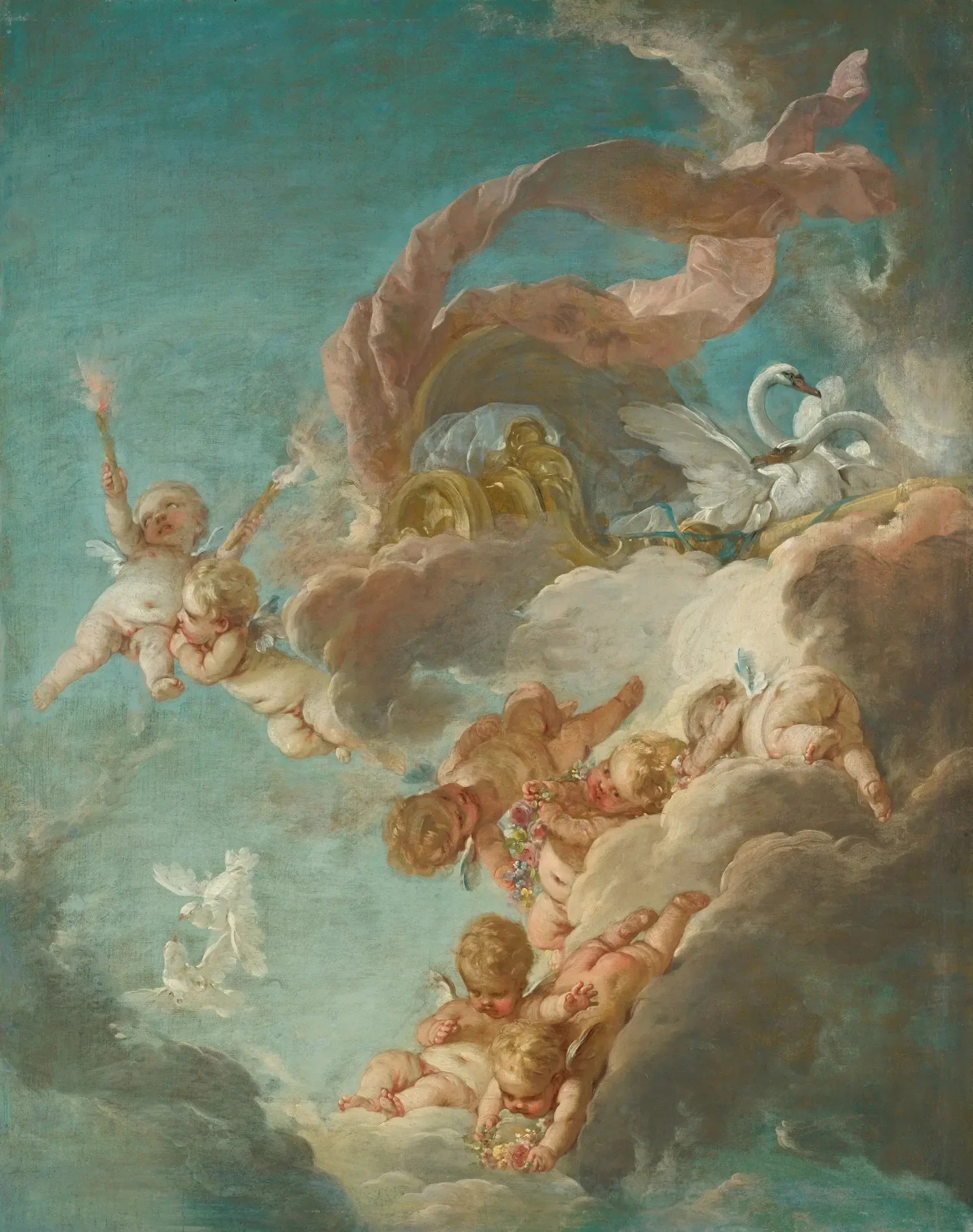 Le char de Vénus - François Boucher image 1 copie peinte à la main à l’huile