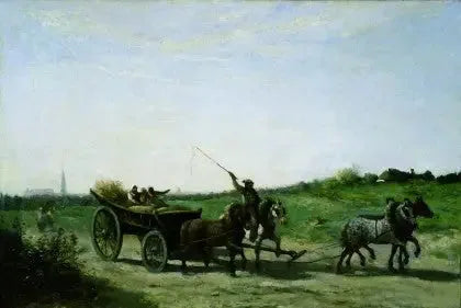 Le chariot d'Arras - Jean-Baptiste Camille Corot image 1 reproduction de peinture à l’huile