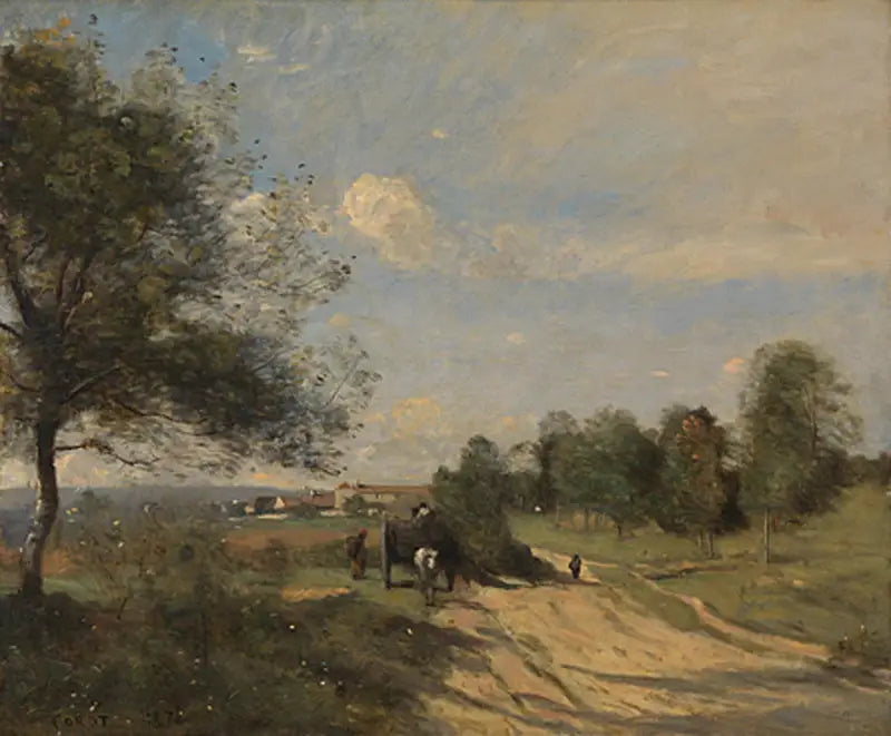 Le chariot - Jean-Baptiste Camille Corot image 1 reproduction de peinture à l’huile
