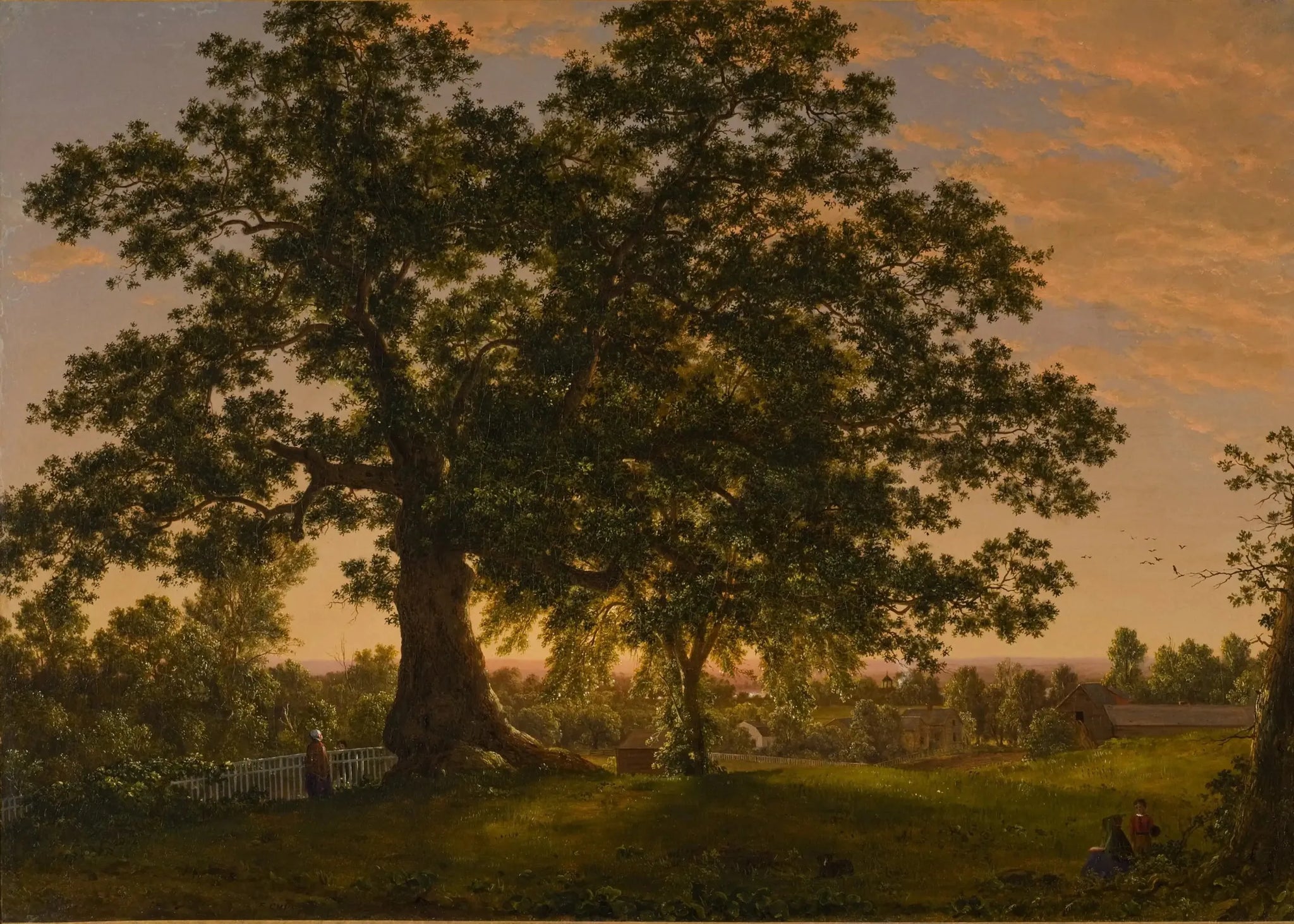Le Charter Oak à Hartford - Frederic Edwin Church image 1 reproduction artisanale de tableau