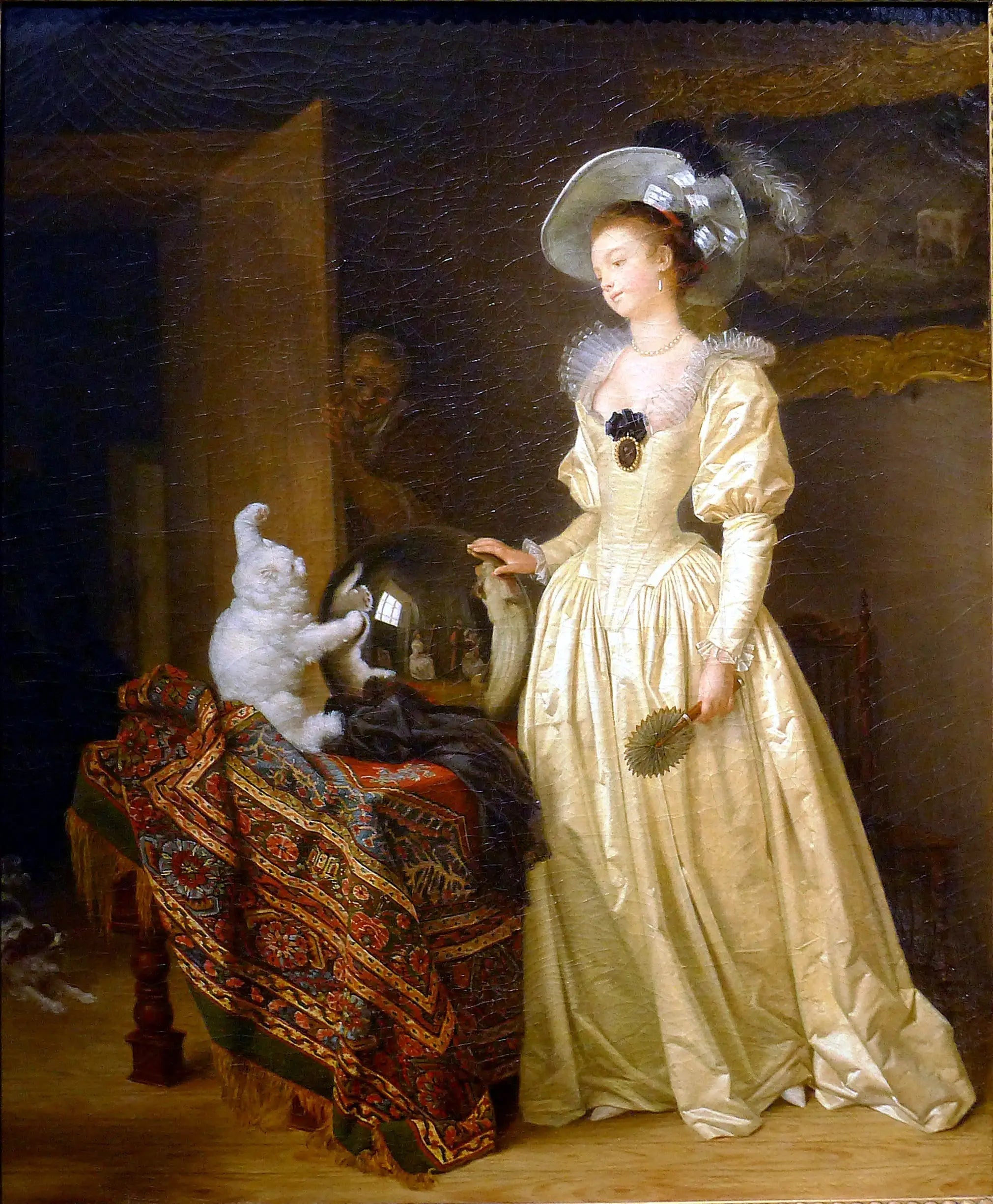 Le chat angora - Jean-Honoré Fragonard image 1 reproduction artisanale de tableau