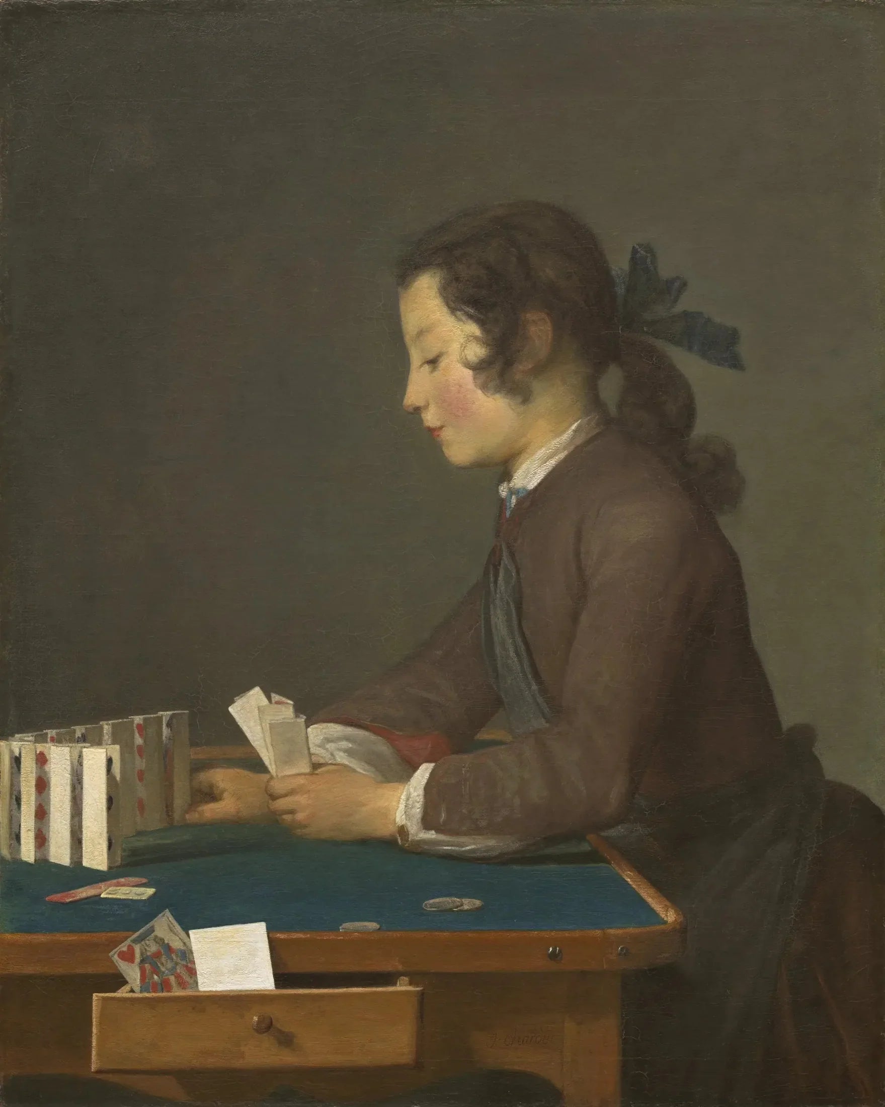 Le Château de cartes - Jean Siméon Chardin image 1 reproduction d’œuvre d’art à l’huile