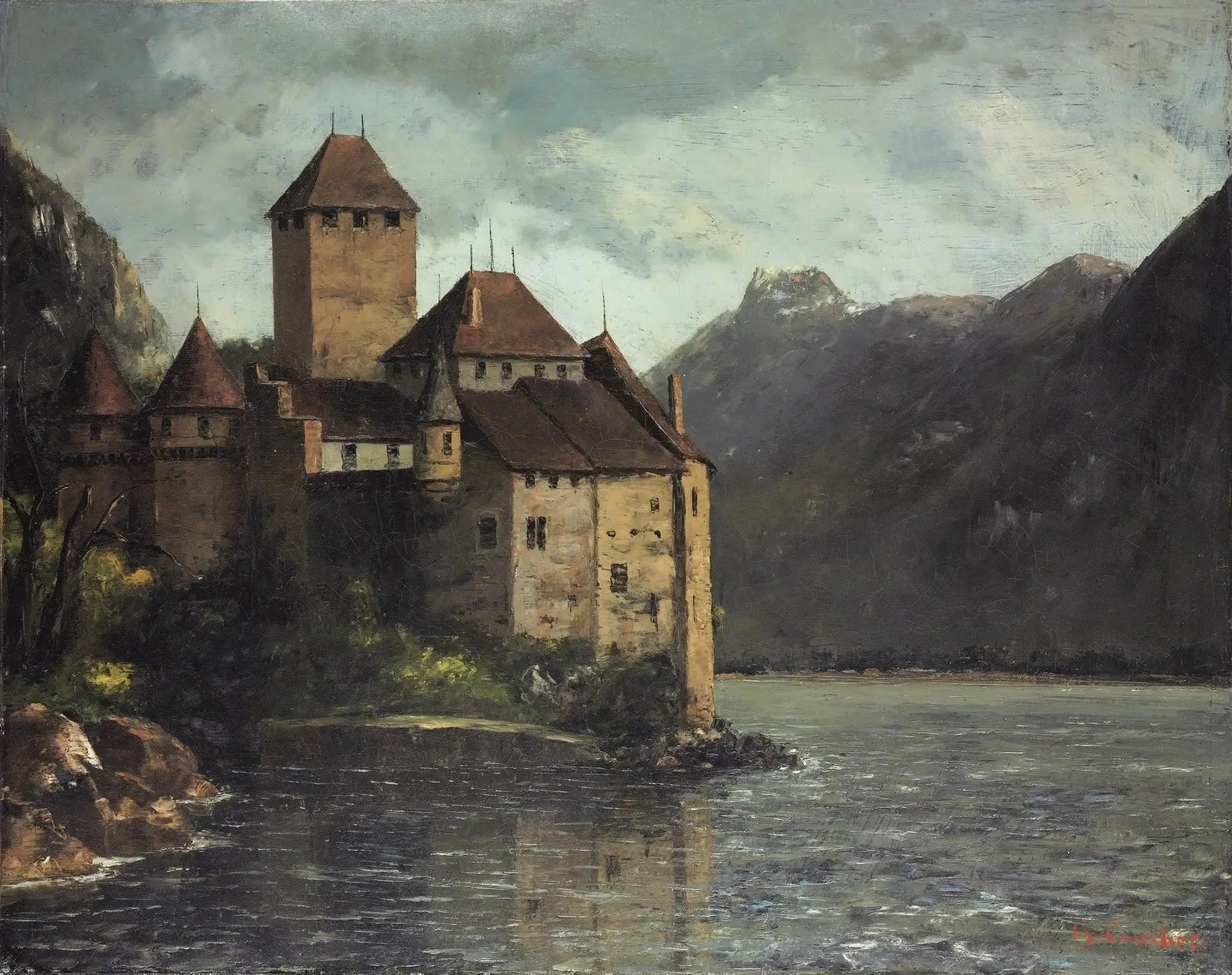 Le château de Chillon - Gustave Courbet image 1 reproduction artisanale de tableau