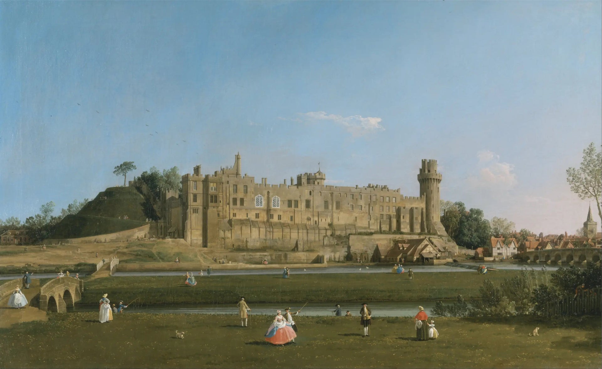 Le Château de Warwick - Canaletto image 1 reproduction de peinture à l’huile