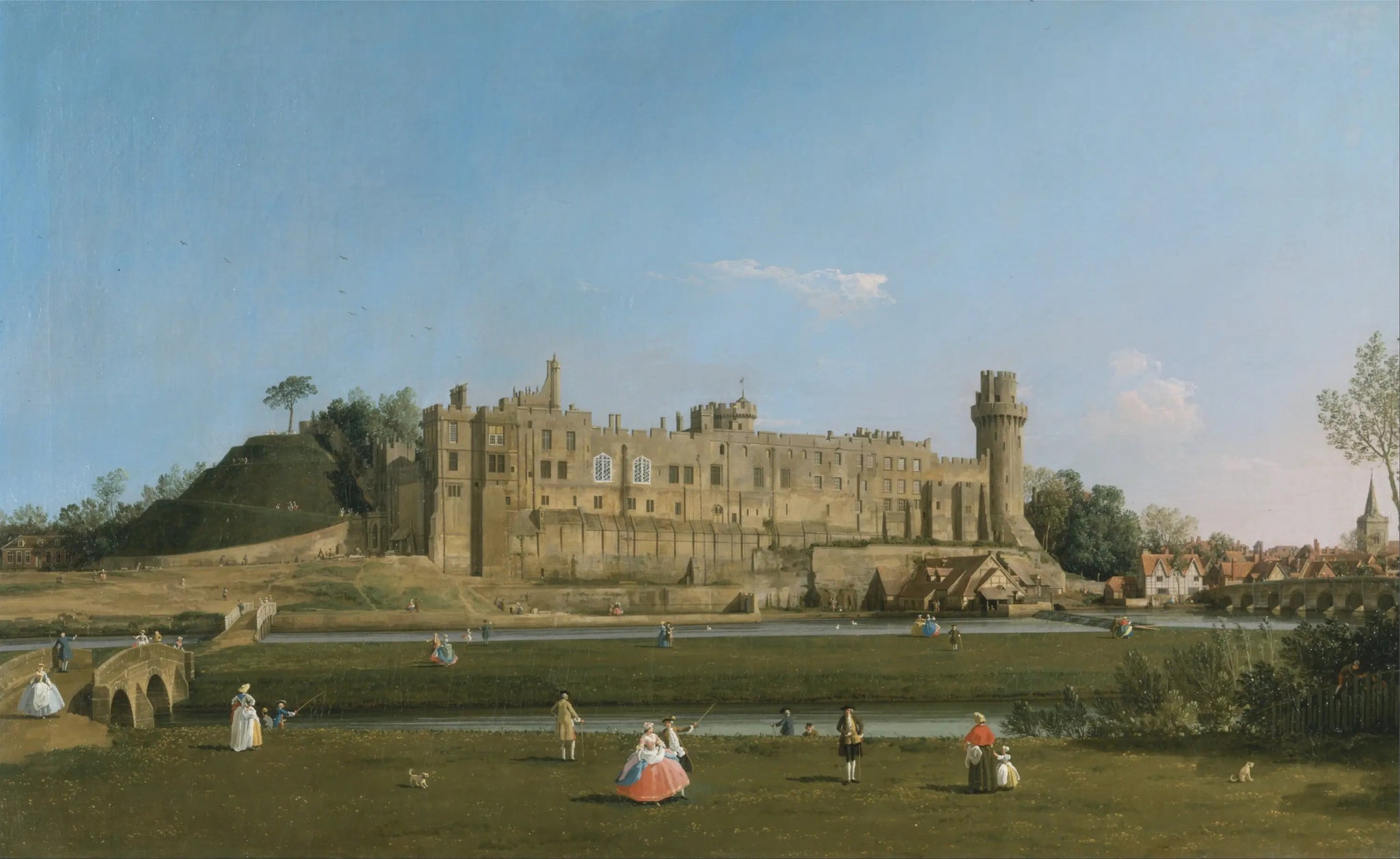 Le Château de Warwick - Canaletto image 1 reproduction de peinture à l’huile