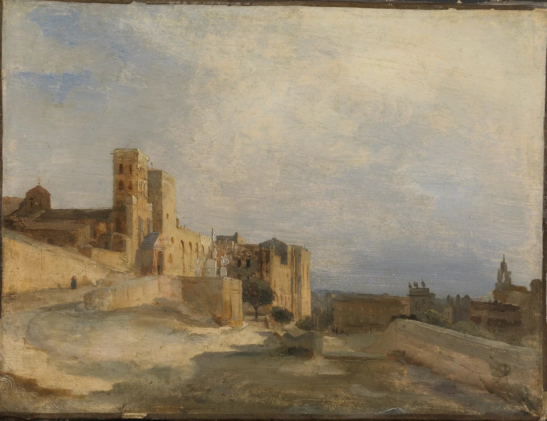 Le château des papes - Jean-Baptiste Camille Corot image 1 reproduction artisanale de tableau