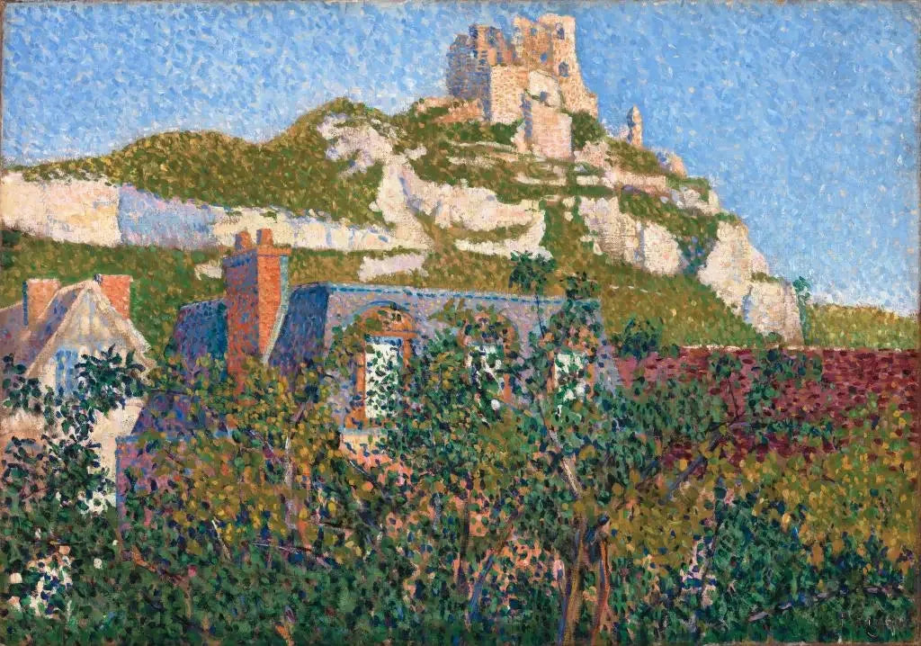 Le Château Gaillard, vue de ma fenêtre, Petit-Andely - Paul Signac image 1 reproduction de peinture à l’huile