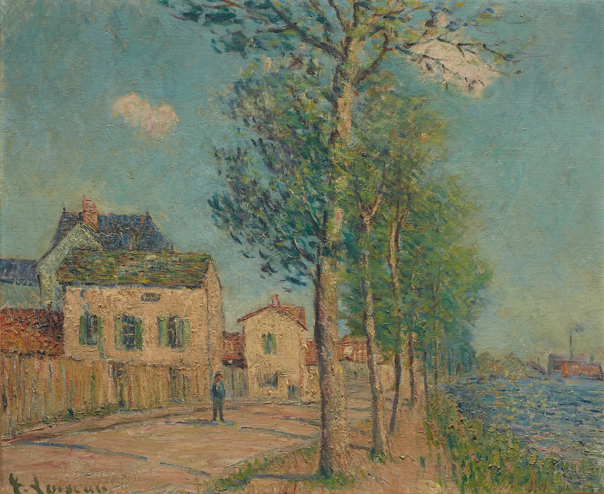 Le Chemin au bord de la rivière - Gustave Loiseau image 1 reproduction d’œuvre d’art à l’huile