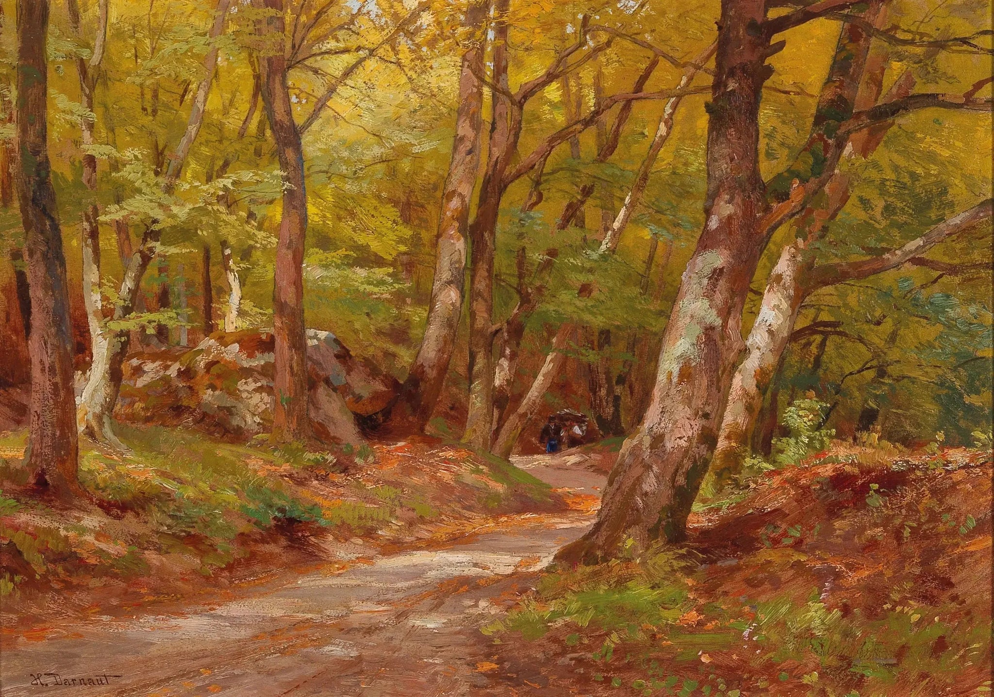 Le chemin dans le bois - Hugo Darnaut image 1 reproduction de peinture à l’huile