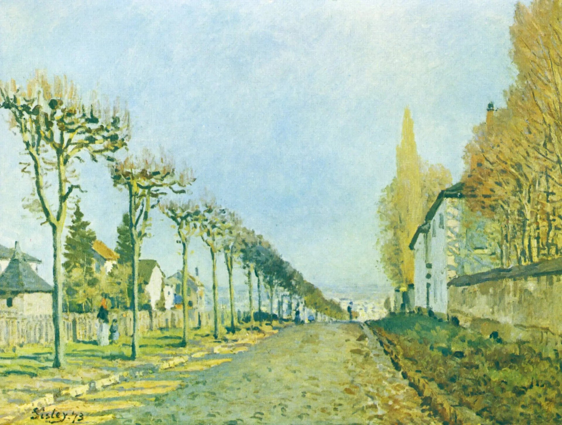 Le Chemin de la Machine, Louveciennes - Alfred Sisley image 1 copie peinte à la main à l’huile