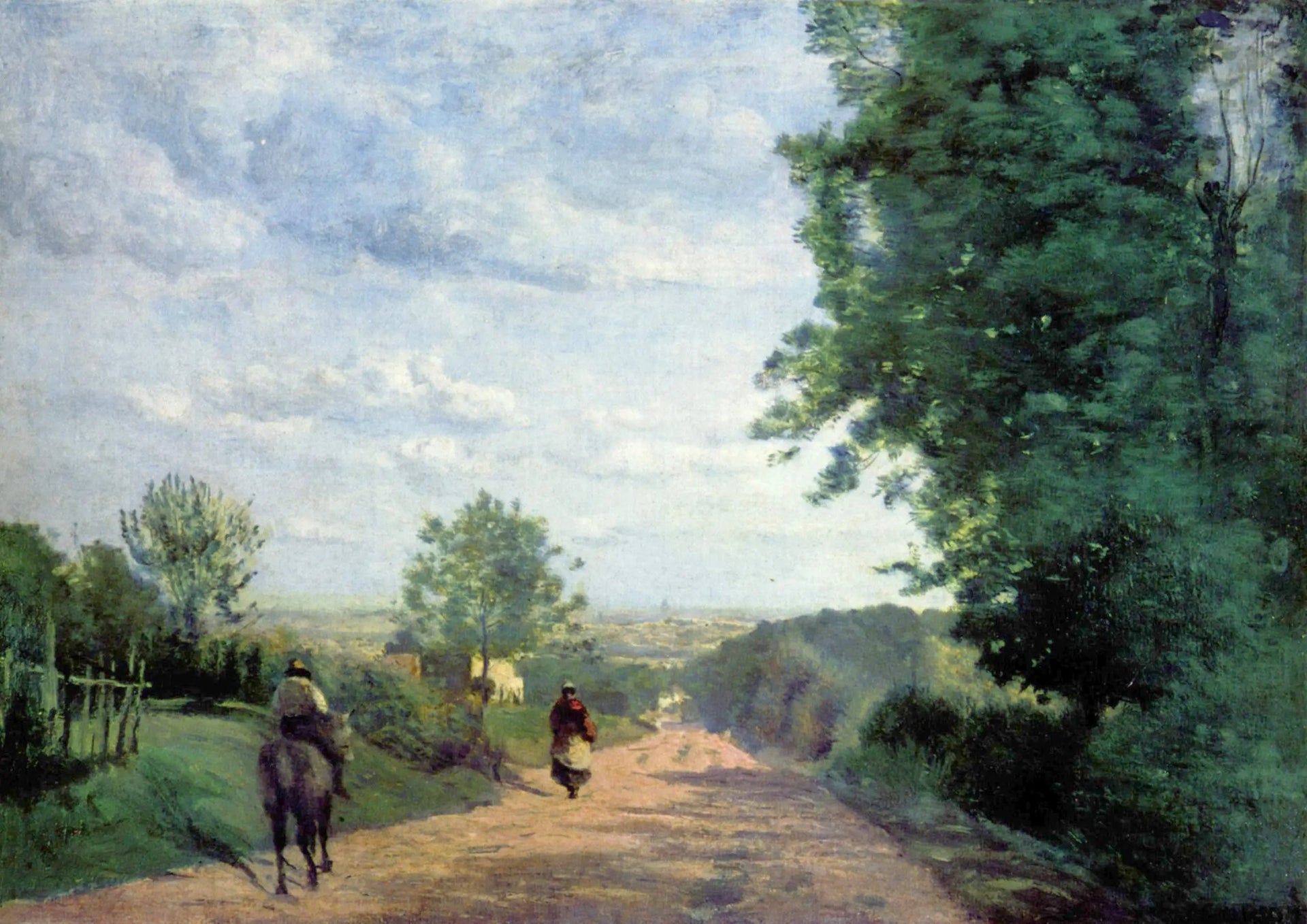 Le Chemin de Sèvres. Vue de Paris - Jean-Baptiste Camille Corot image 1 reproduction artisanale de tableau