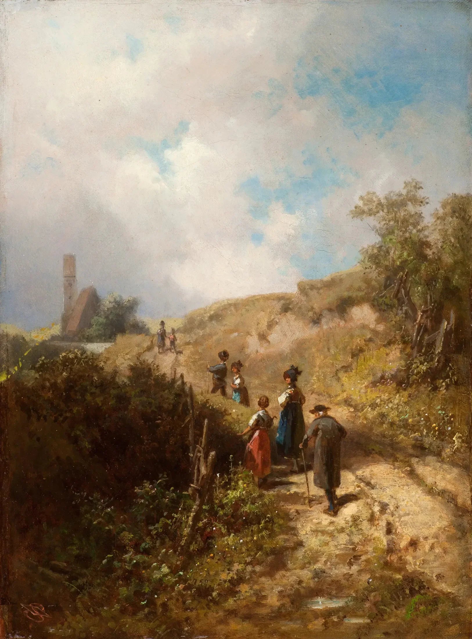 Le chemin vers l'Église - Carl Spitzweg image 1 copie de tableau peinte à la main