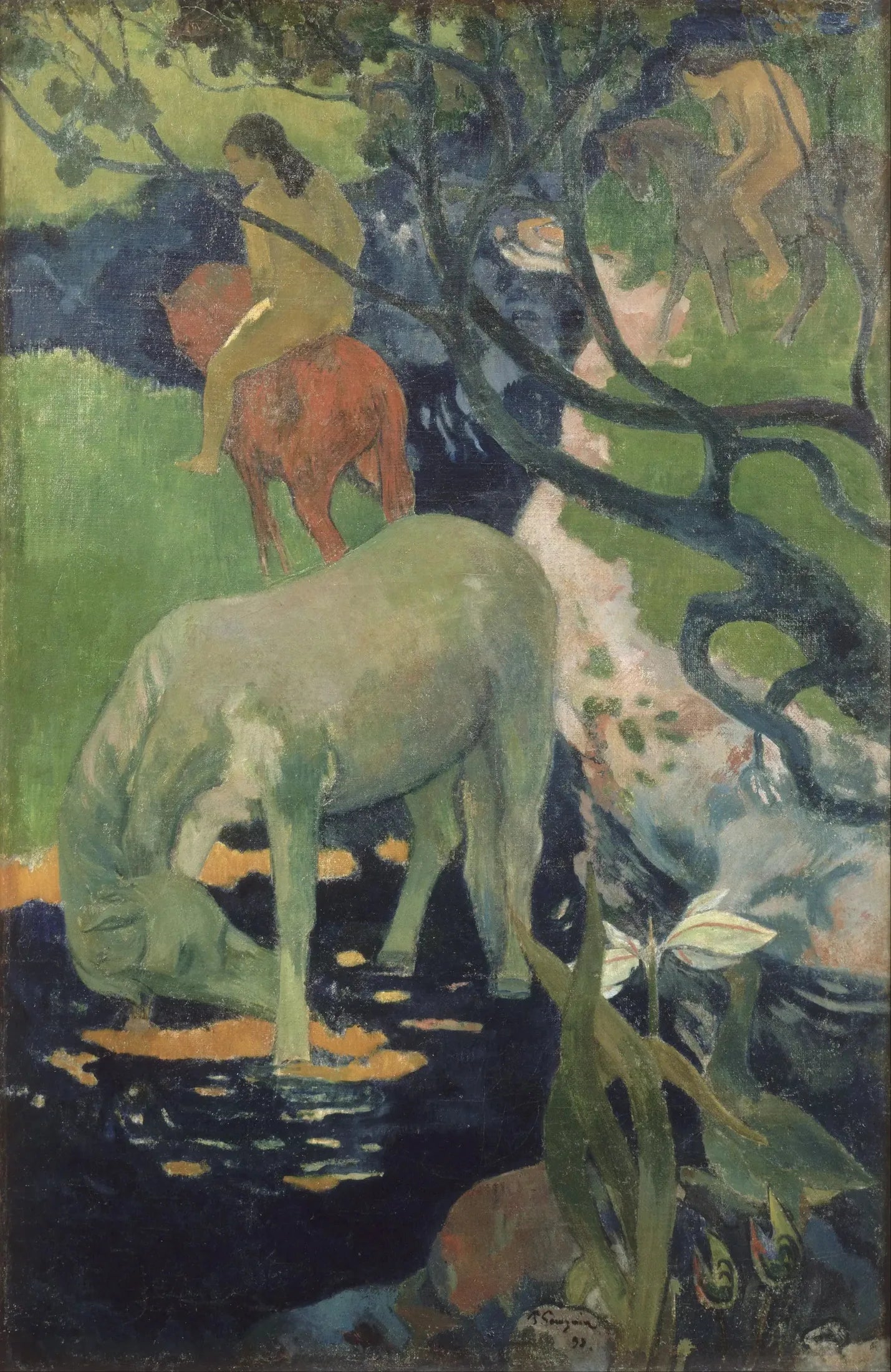 Le Cheval blanc - Paul Gauguin image 1 copie de tableau peinte à la main