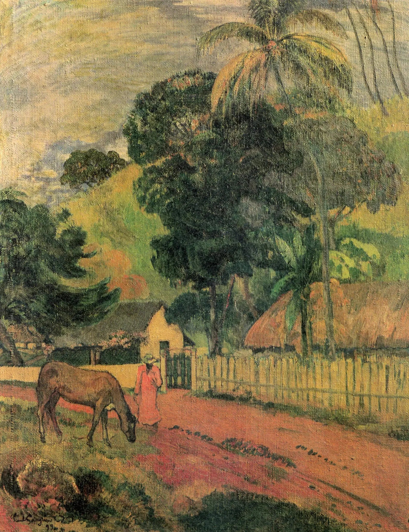 Le cheval sur le chemin - Paul Gauguin image 1 reproduction de peinture à l’huile