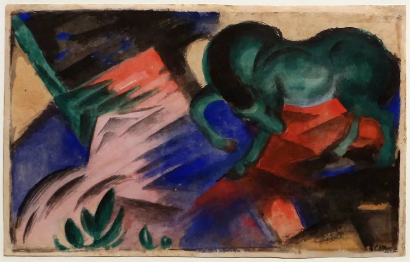 Le cheval vert - Franz Marc image 1 reproduction réalisée par Alpha Reproduction