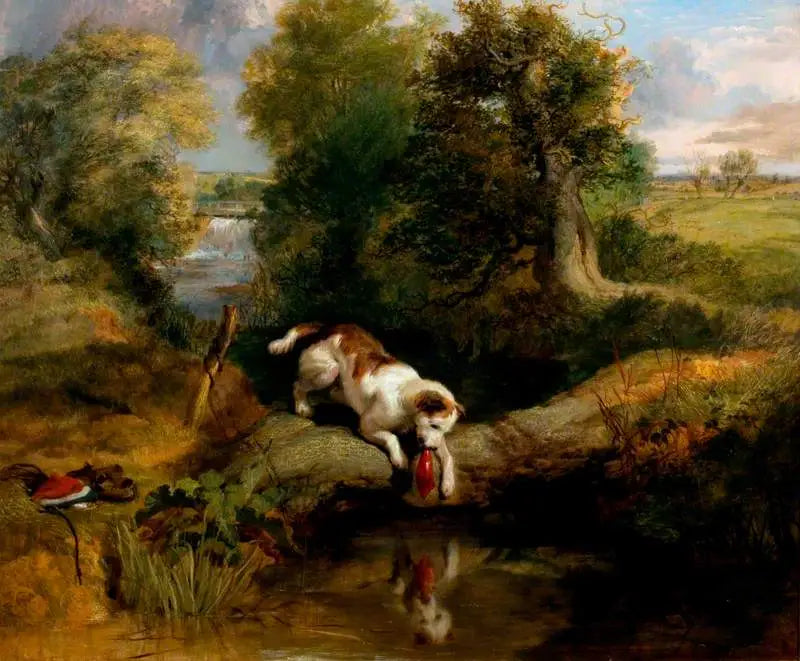 Le chien et l'ombre - Edwin Henry Landseer image 1 tableau peint à l’huile sur toile
