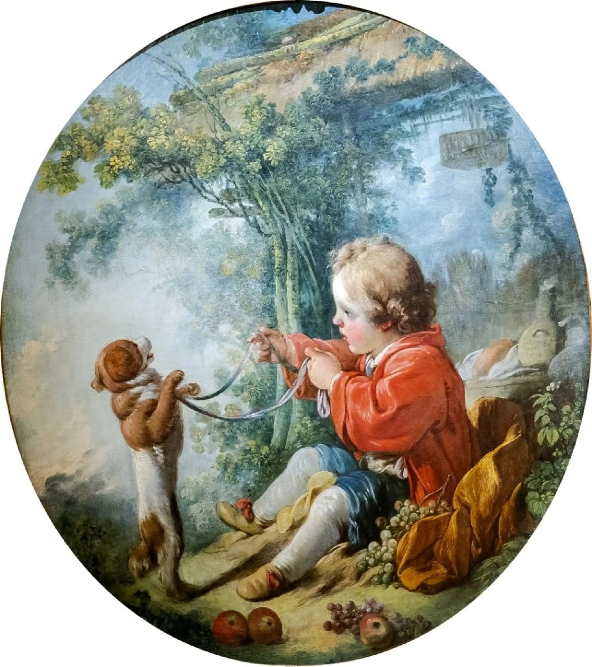 Le Chien savant - Jean-Honoré Fragonard image 2 reproduction artisanale de tableau