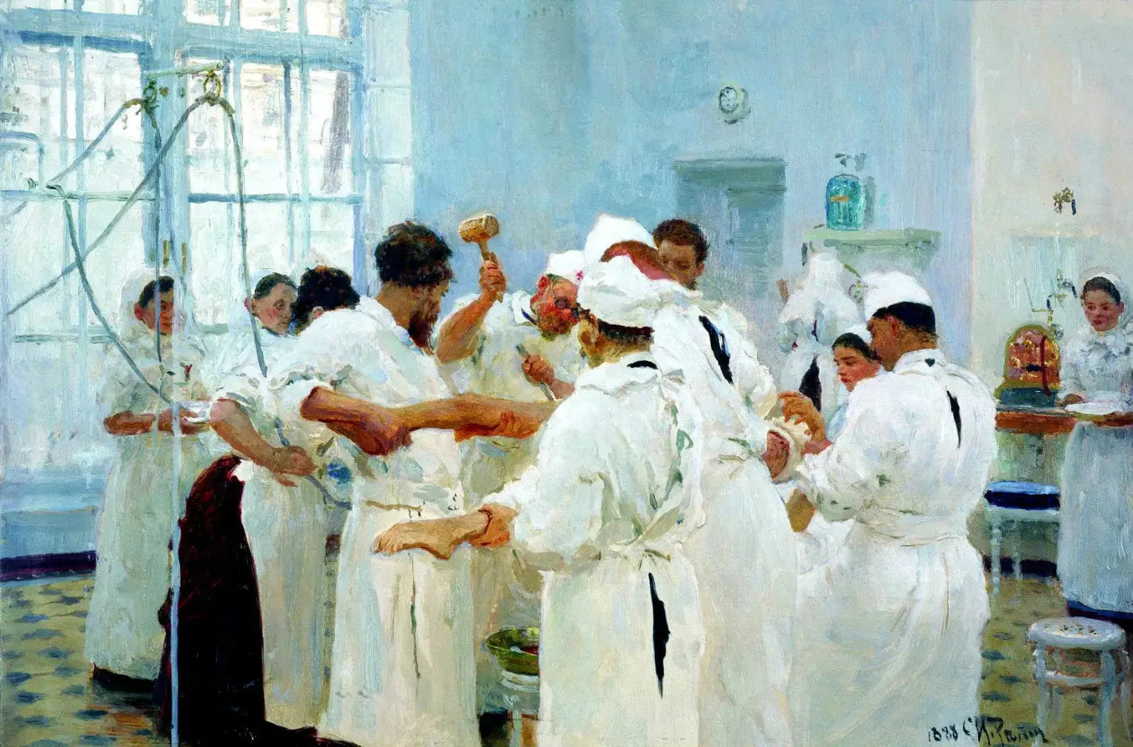 Le chirurgien E. V. Pavlov au bloc opératoire - Ilya Repin image 1 reproduction artisanale de tableau