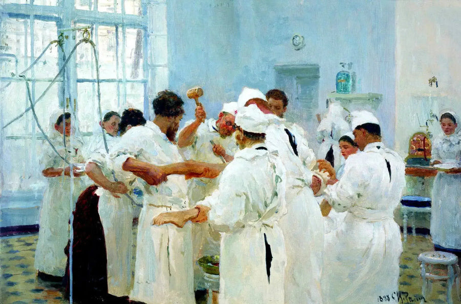 Le chirurgien E. V. Pavlov au bloc opératoire - Ilya Repin