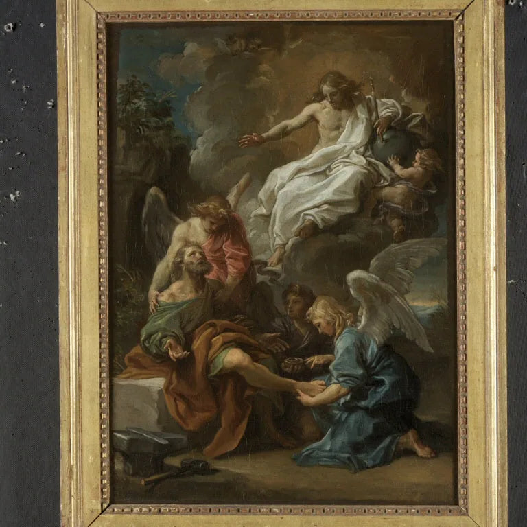Le Christ apparaissant à saint Ampelius - Pompeo Batoni image 1 copie de tableau peinte à la main