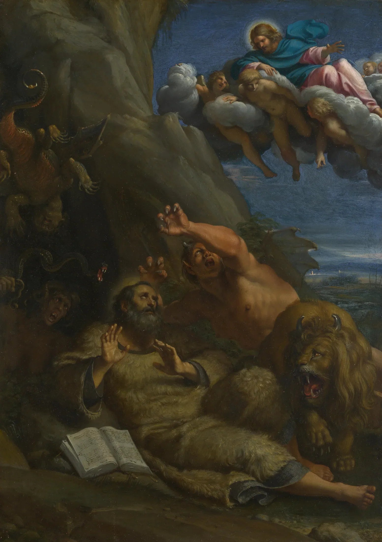 Le Christ apparaissant à saint Antoine abbé - Annibale Carracci image 1 reproduction d’œuvre d’art à l’huile