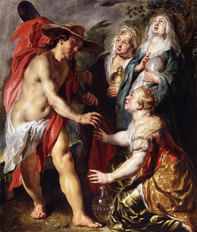 Le Christ apparaît comme un jardinier aux trois Maries. - Jacob Jordaens image 1 reproduction de peinture à l’huile