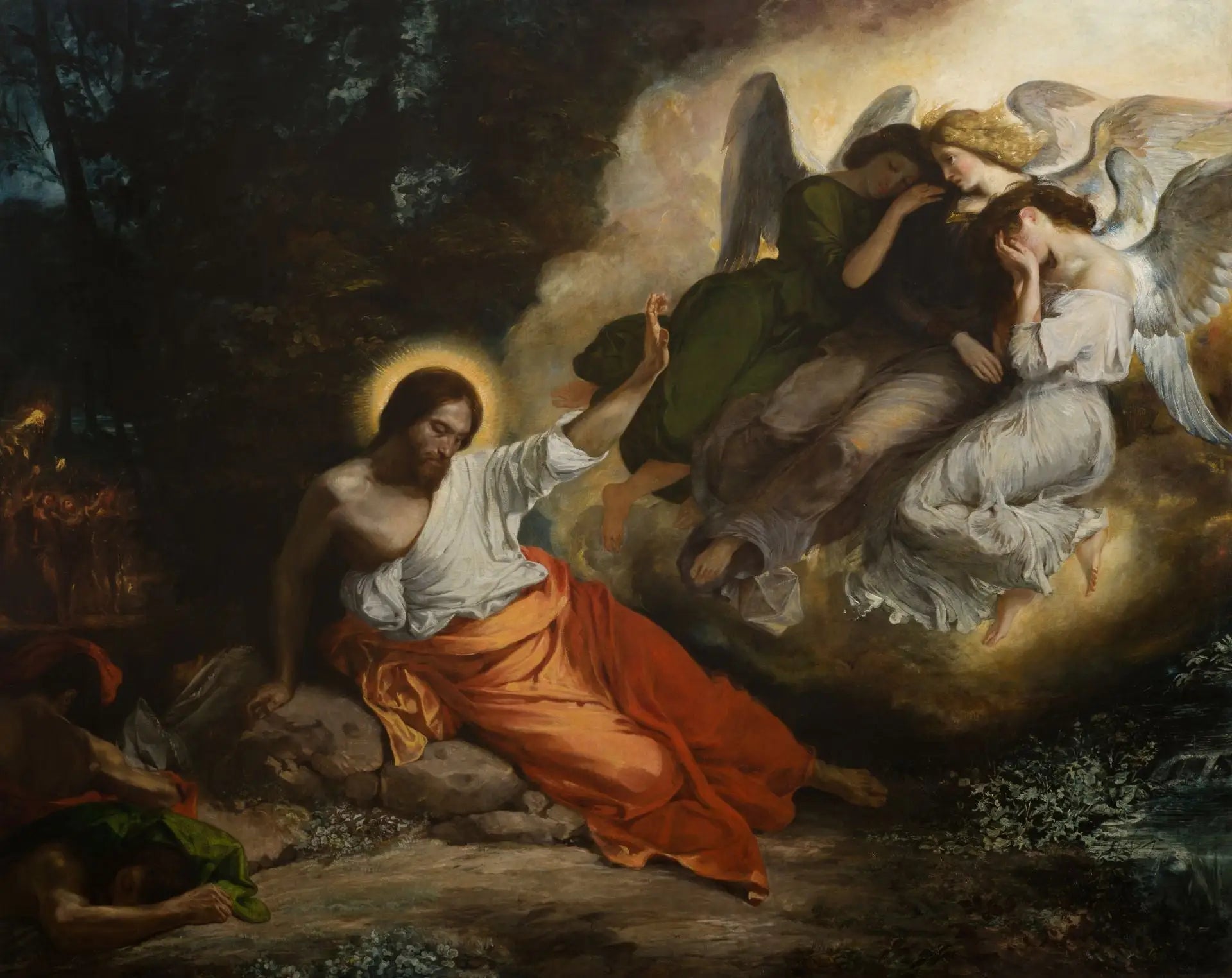 Le Christ au Jardin des Oliviers - Eugène Delacroix image 1 reproduction artisanale de tableau